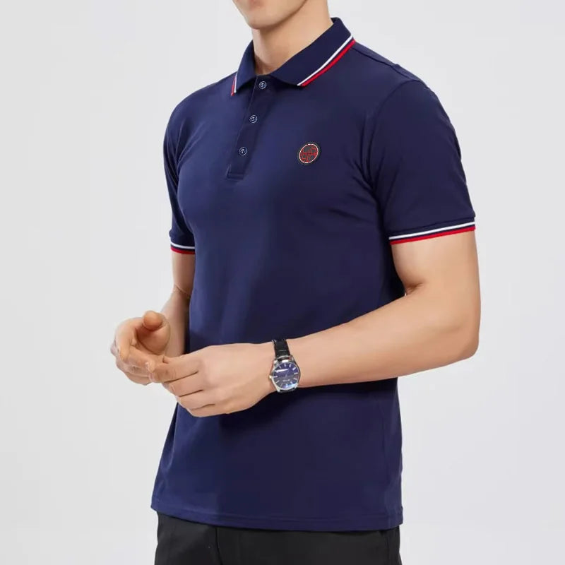 CH Men's Versatile Solid Color Polo Shirt