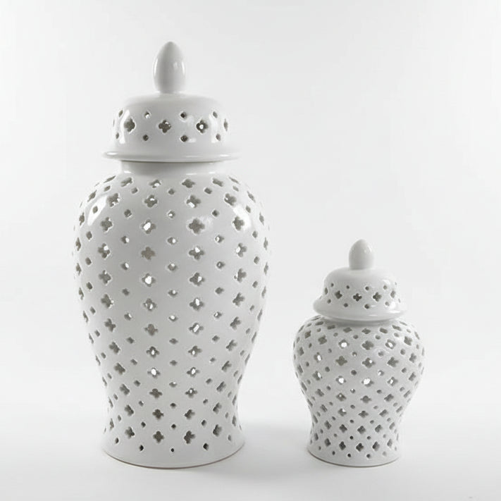 Matte Hollow Ceramic Vase Home Creative Handicrafts Jar Decor and Ornaments