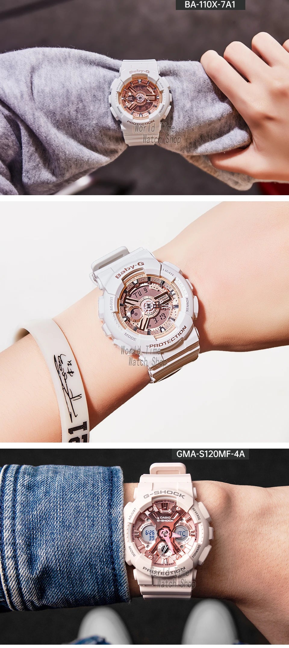 CASIO BA110X-7A1 Women White Analog/Digital Watch with White Band