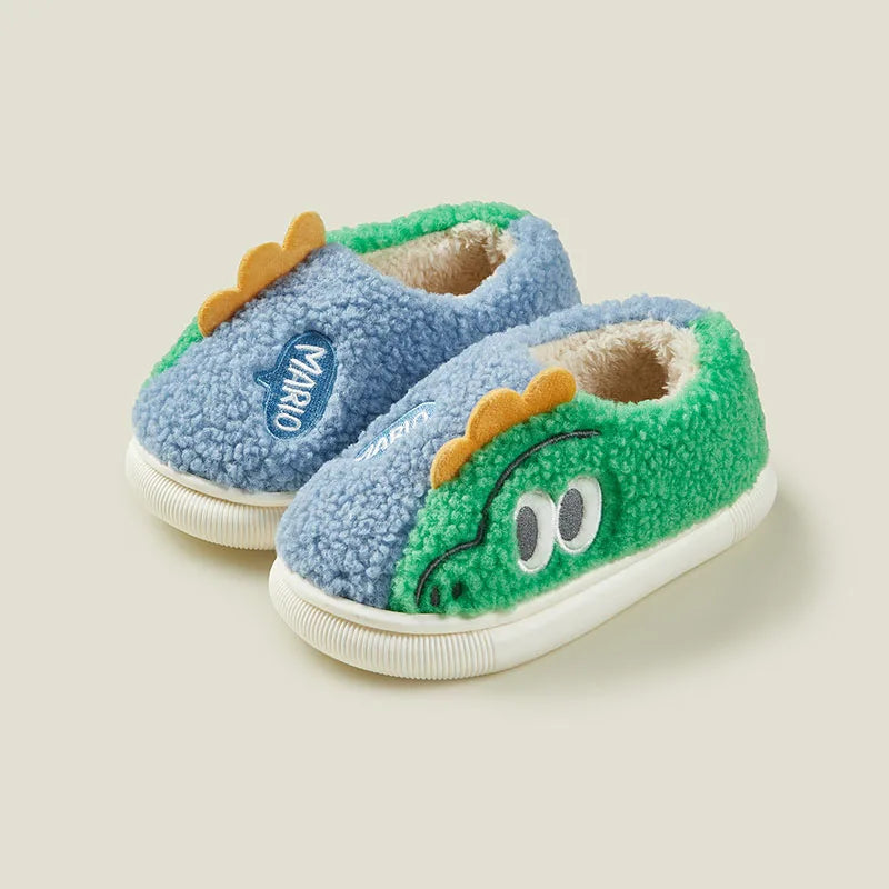 Cheerful Mario Children's Winter Cotton Warm Crocodile Shoes