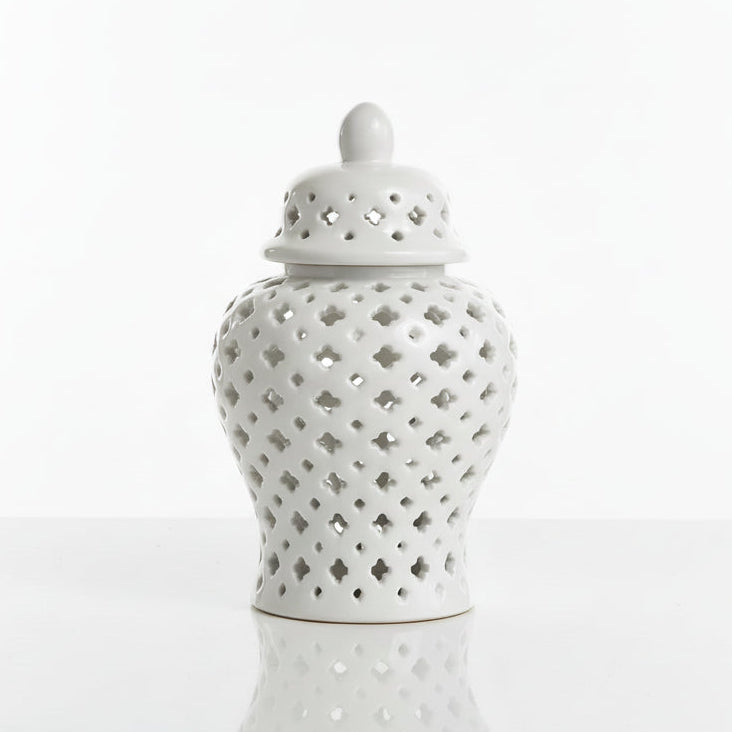 Matte Hollow Ceramic Vase Home Creative Handicrafts Jar Decor and Ornaments