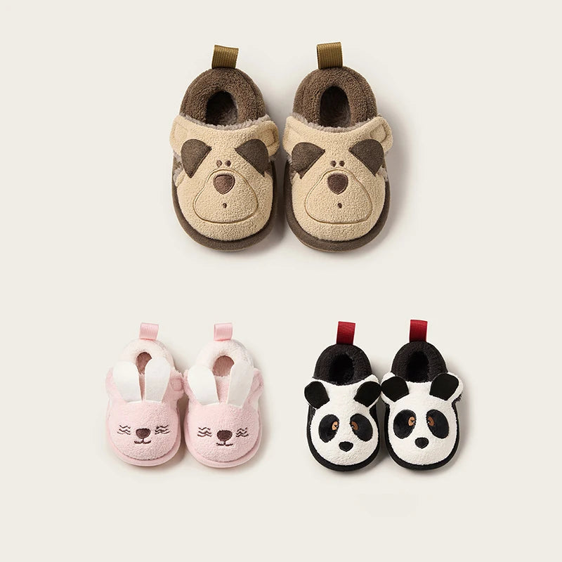 Cheerful Mario Winter Children's Cotton Animal Shoes