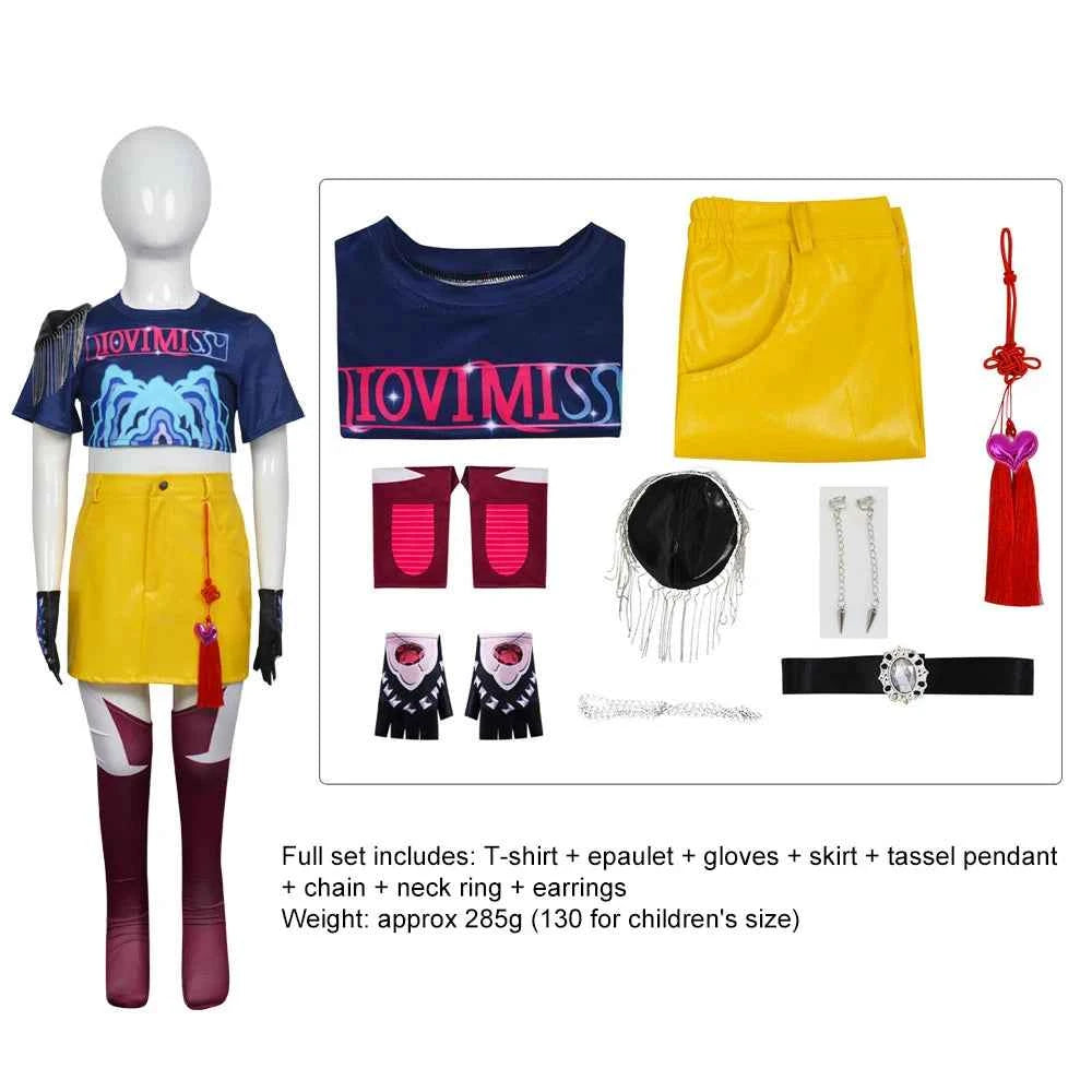 Kids Mira Performance Cosplay Print Costume Girl for K-Pop Team Christmas Halloween Play Comic Exhibition Costume Outfit