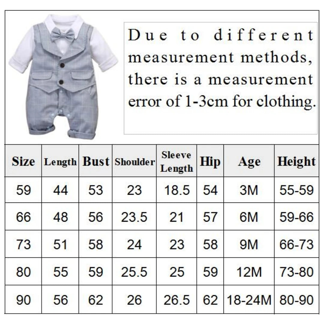 Infant Formal Party Suit Plaid Outfit