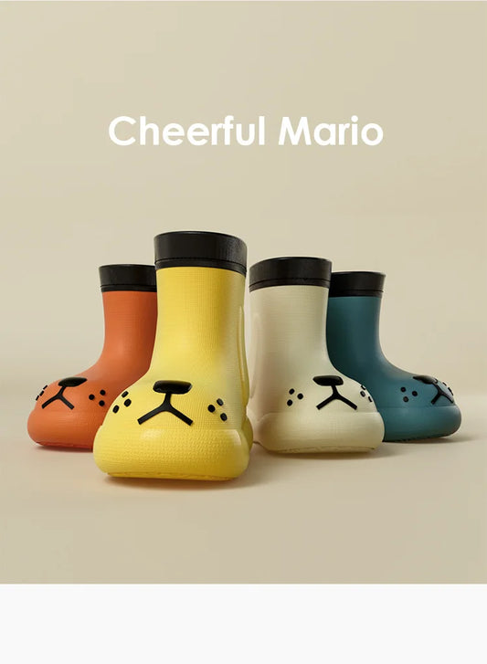 Cheerful Mario Rain Boots Shoes -Cute Puppy