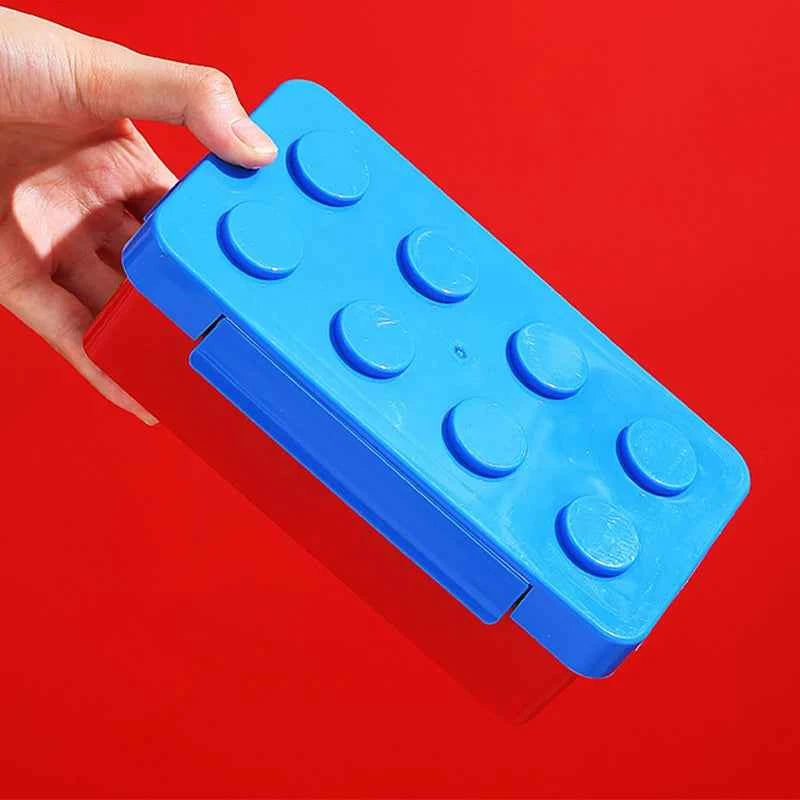 Colorful Blocks Lunch Box - Student Bento Containers - Microwave Dishwasher Safe - Leakproof