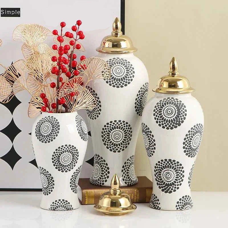 Luxury Ceramic Vase, Decorative Jar Ornament