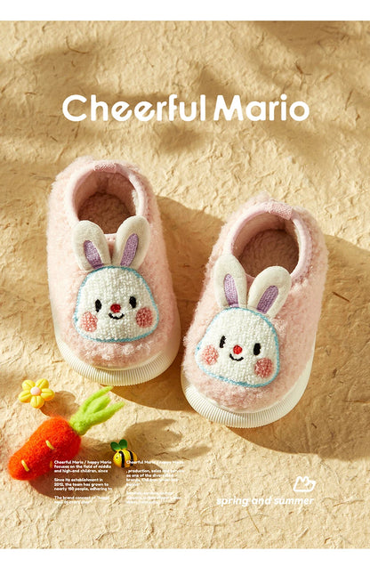 Cheerful Mario New Style Children Winter Cotton Warm Bunny Shoes