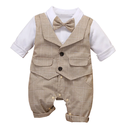 Infant Formal Party Suit Plaid Outfit