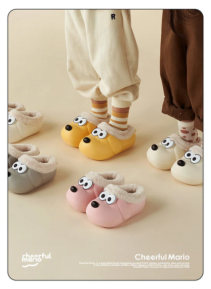 Cheerful Mario Children's Winter Cotton Waterproof Puppy Shoes