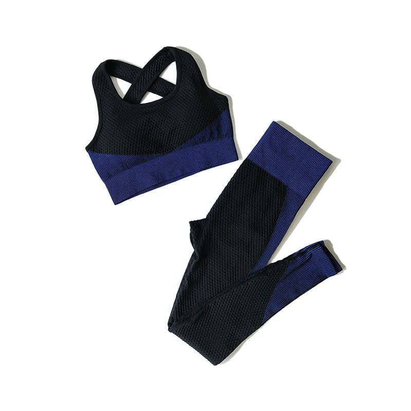 2/3Pcs Women Activewear Seamless Knitted Sportswear Set