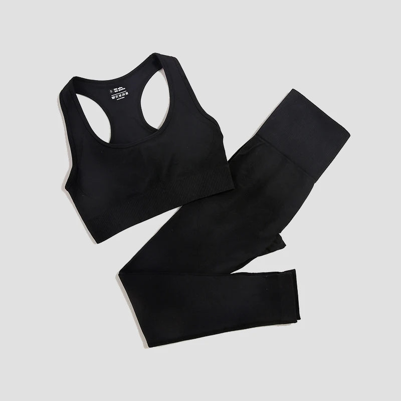 Seamless Women 2 Pcs Sportswear - Leggings + Padded Sports Bra