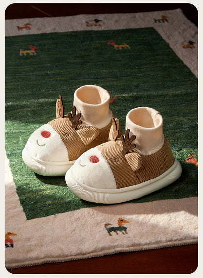 Cheerful Mario Winter Children's Cartoon Rudolph Shoes