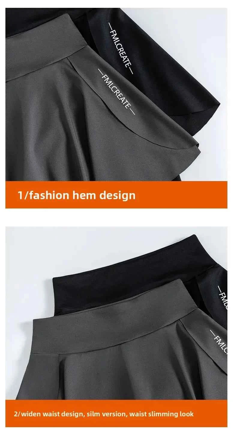 High-Waist Fitness Pants Women's Spring Summer Thin Section Anti-Light Running Yoga Badminton Uniform Shark Pants Skirt