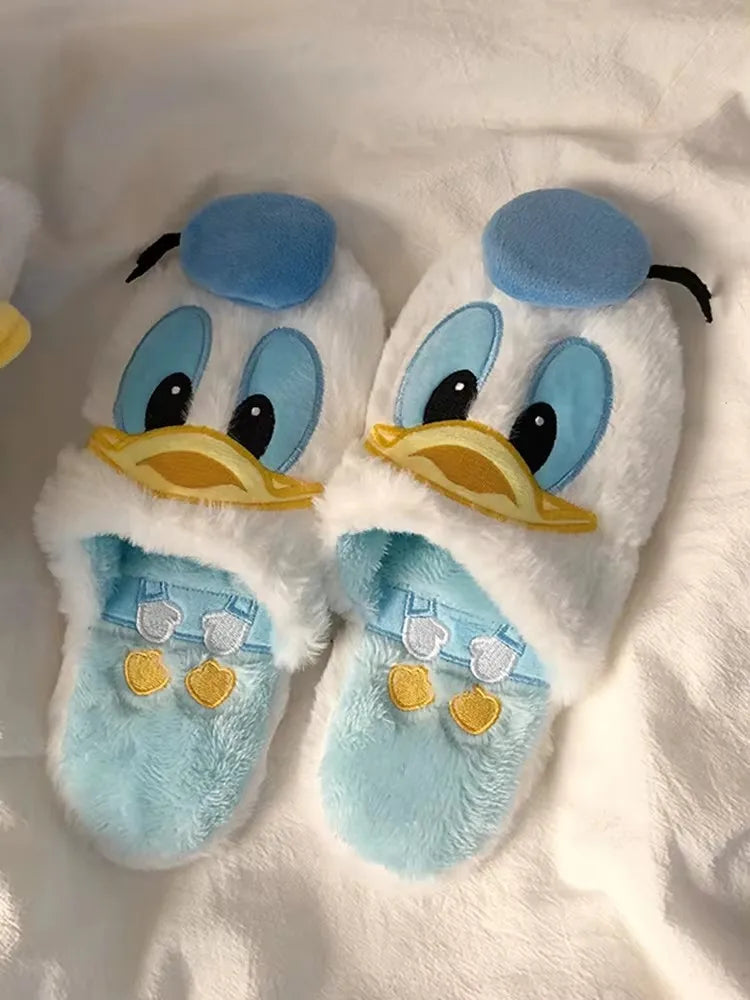 Cute Donald Duck / Daisy Duck Plush Velvet Slippers