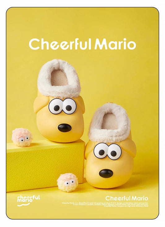 Cheerful Mario Children's Winter Cotton Waterproof Puppy Shoes