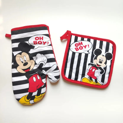 2pcs Disney Mickey Mouse Oven Gloves Coaster