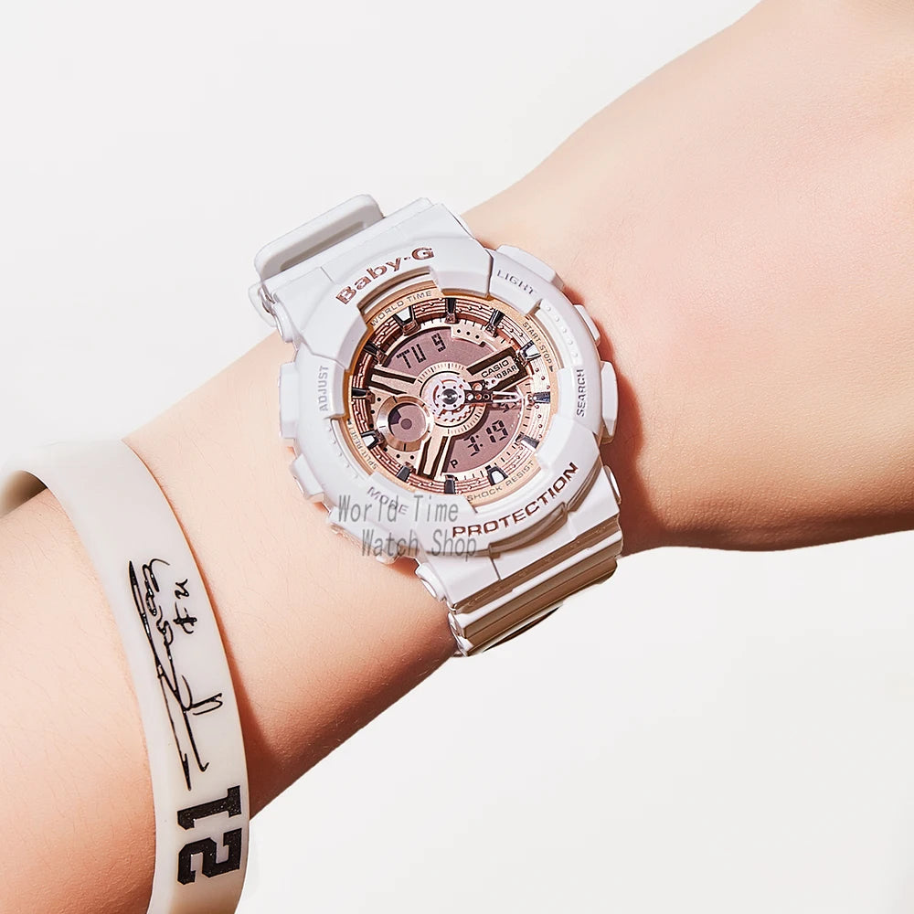 CASIO BA110X-7A1 Women White Analog/Digital Watch with White Band