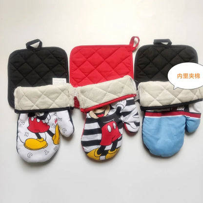 2pcs Disney Mickey Mouse Oven Gloves Coaster