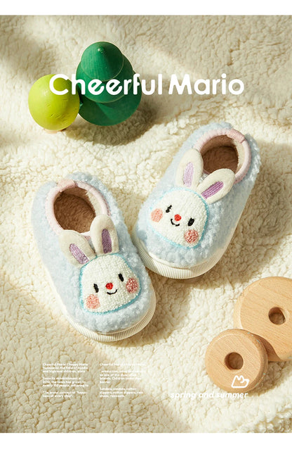 Cheerful Mario New Style Children Winter Cotton Warm Bunny Shoes