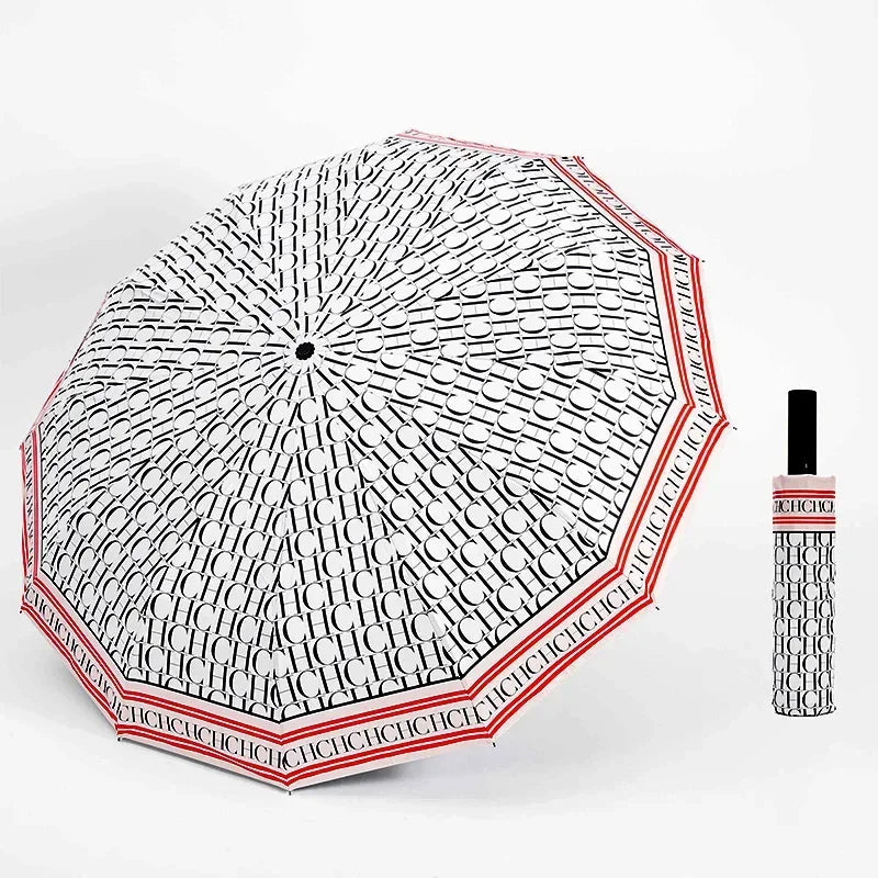 CH Alphabet Print Design Simple Style Umbrella