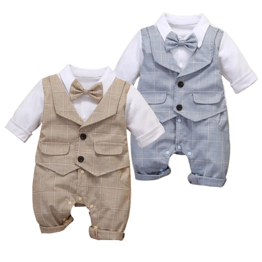 Infant Formal Party Suit Plaid Outfit