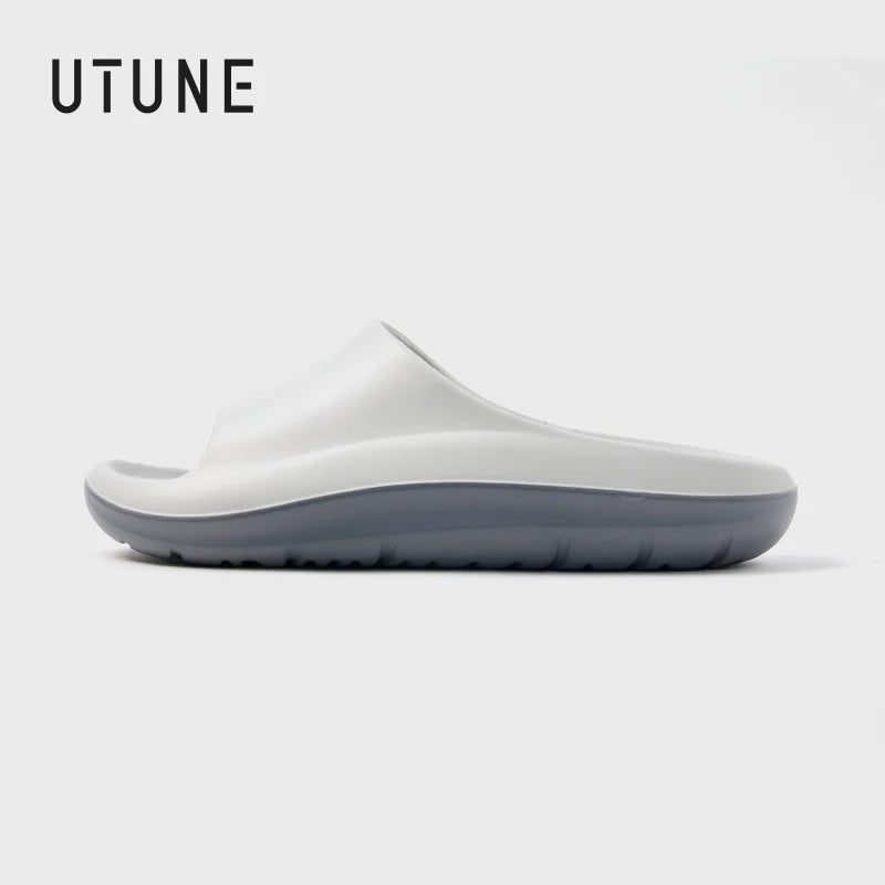 UTUNE Men's Colorblock Thick-Soled Slippers Ergonomic Design