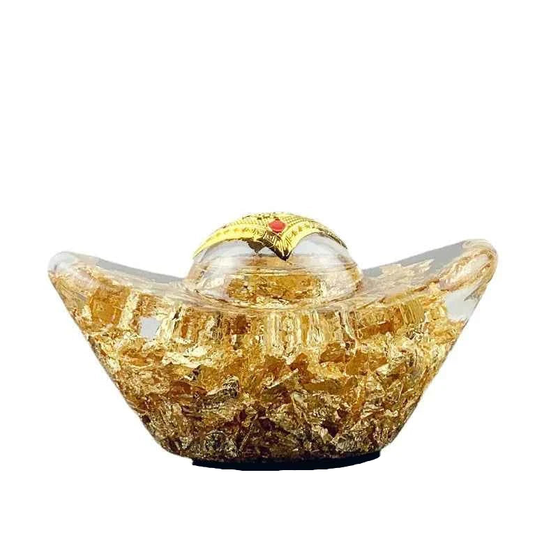 Creative Home Decoration Gold Foil Crystal Lucky Apple Ornament