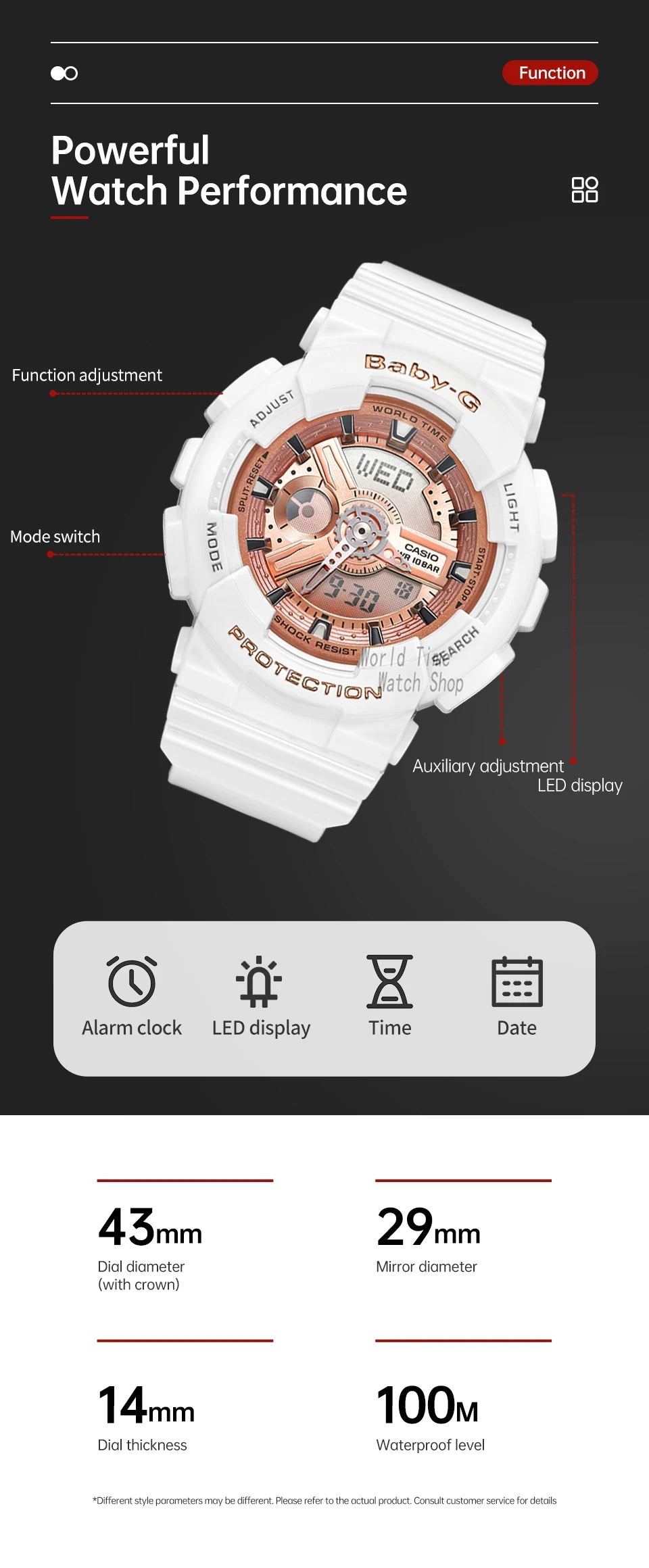 CASIO BA110X-7A1 Women White Analog/Digital Watch with White Band