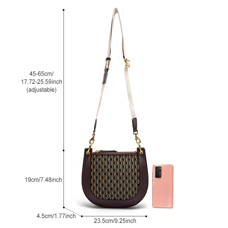 CH Saddle Splicing Design Single Shoulder Bag