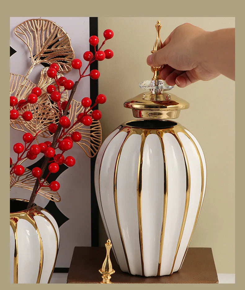 Home Decor Universal Storage Jar Luxury Ceramic Vase Ornaments