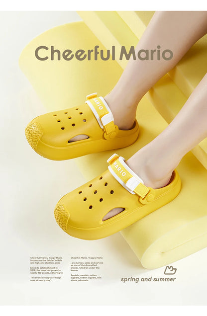 Cheerful Mario Children's Solid Color Summer Strapped Slippers 1.0