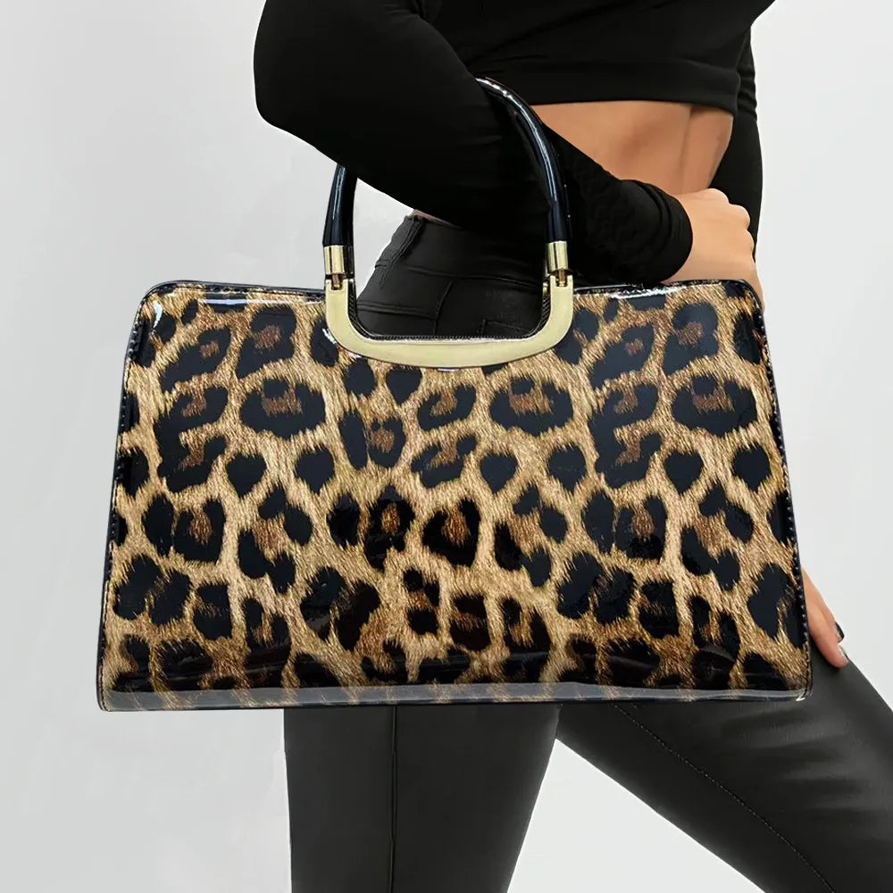 Ladies' Retro Leopard Print Handbag