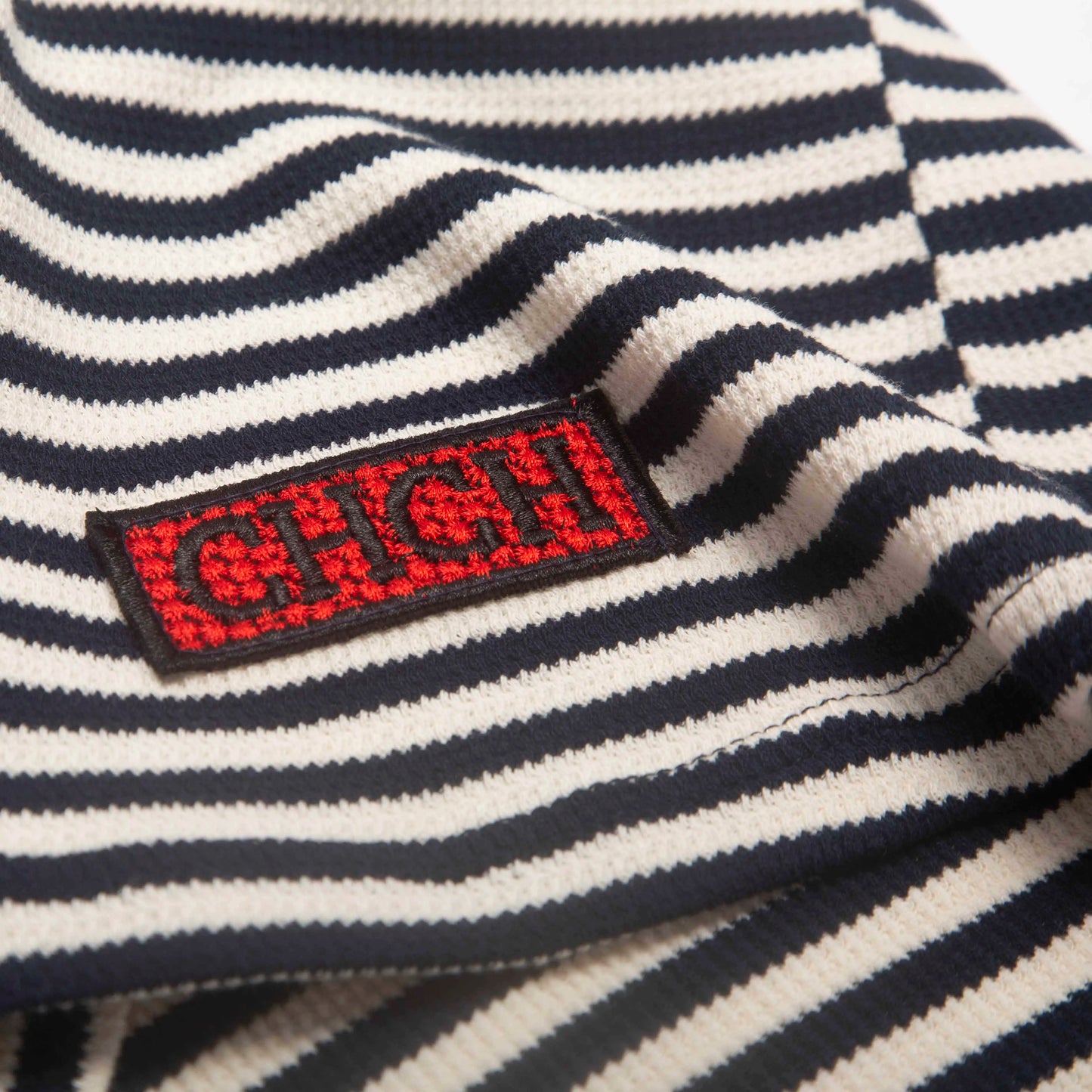 CH Women Stripe Knitted Chic Short Sleeve Polo Shirt