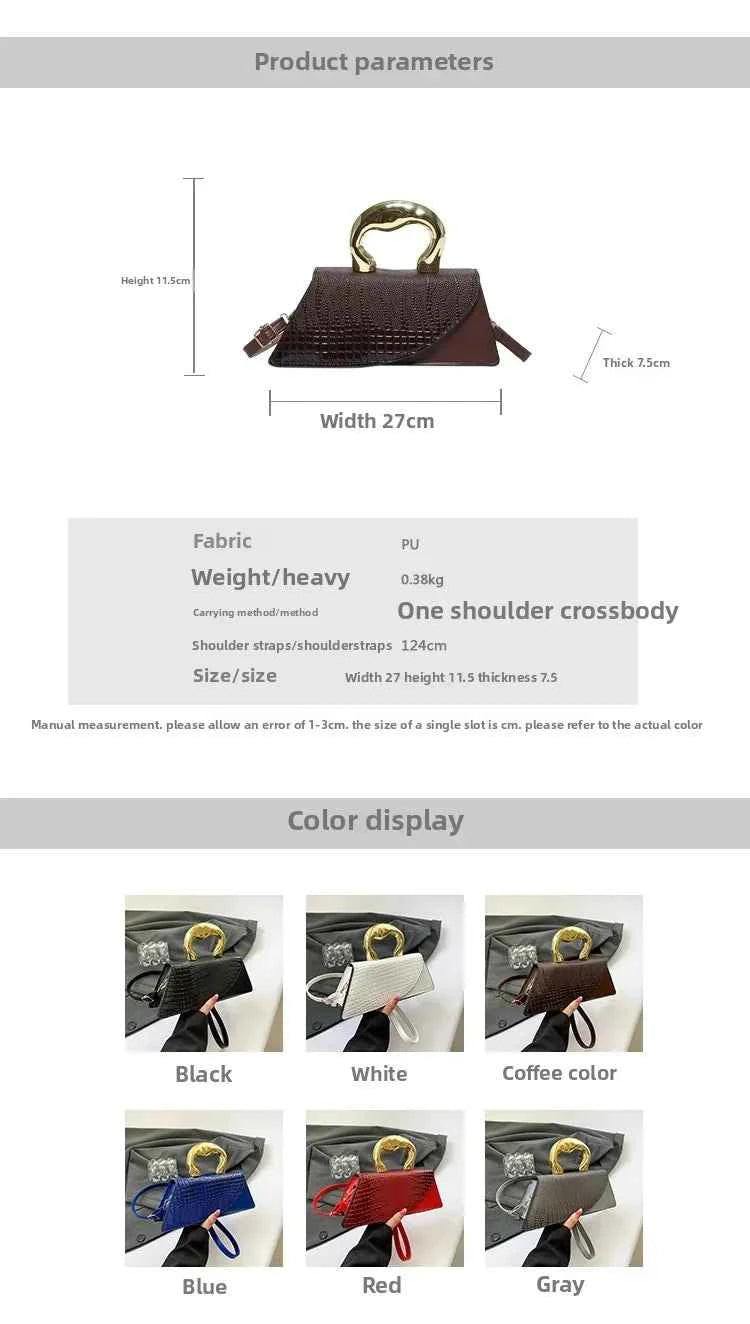 Women Crocodile Pattern Crossbody Handbag