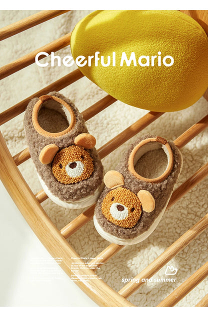 Cheerful Mario New Style Children Winter Cotton Warm Bunny Shoes