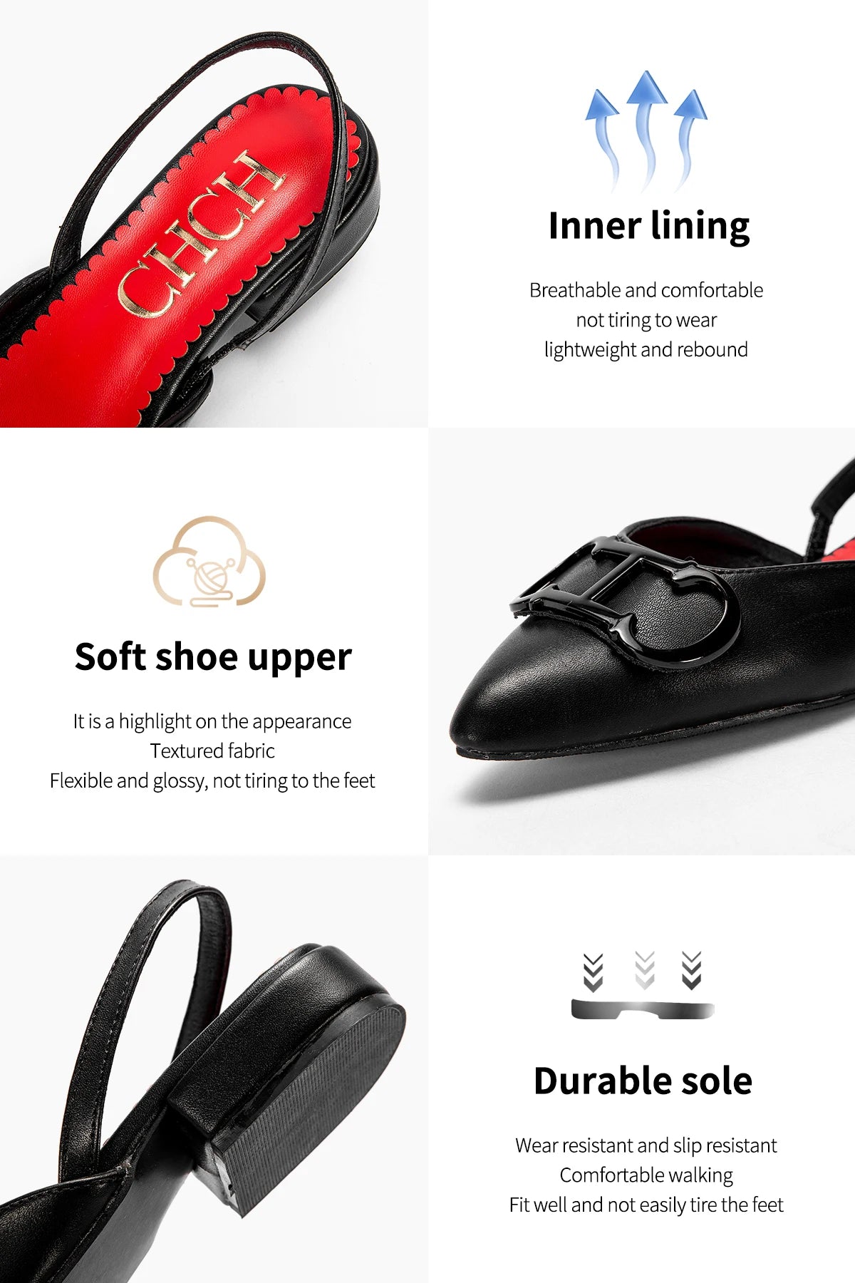 CH 2024 New Black Pointed Flat Bottomed Loafers  Shoes - Itzy bitsy