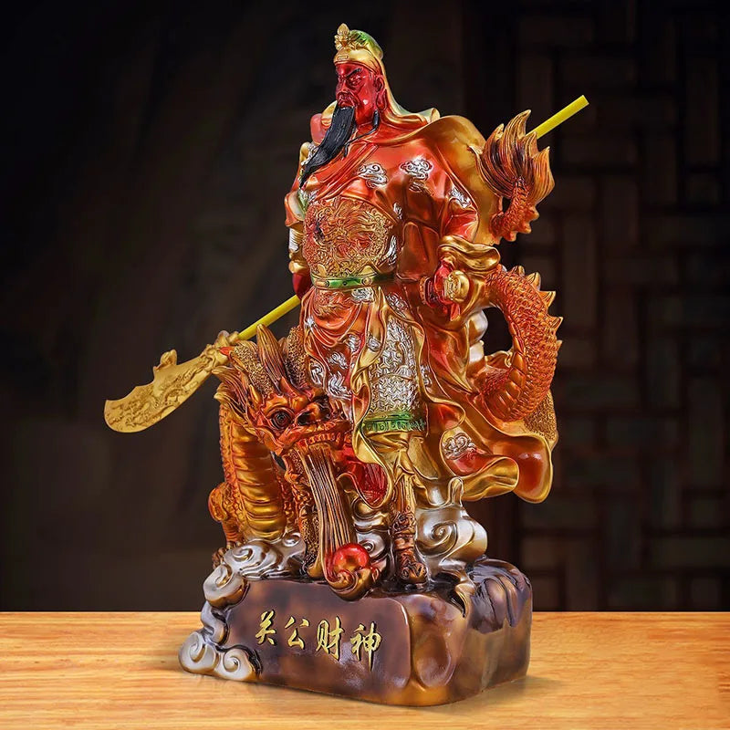 Guan Gong Fortune Statue Feng Shui Resin Ornaments