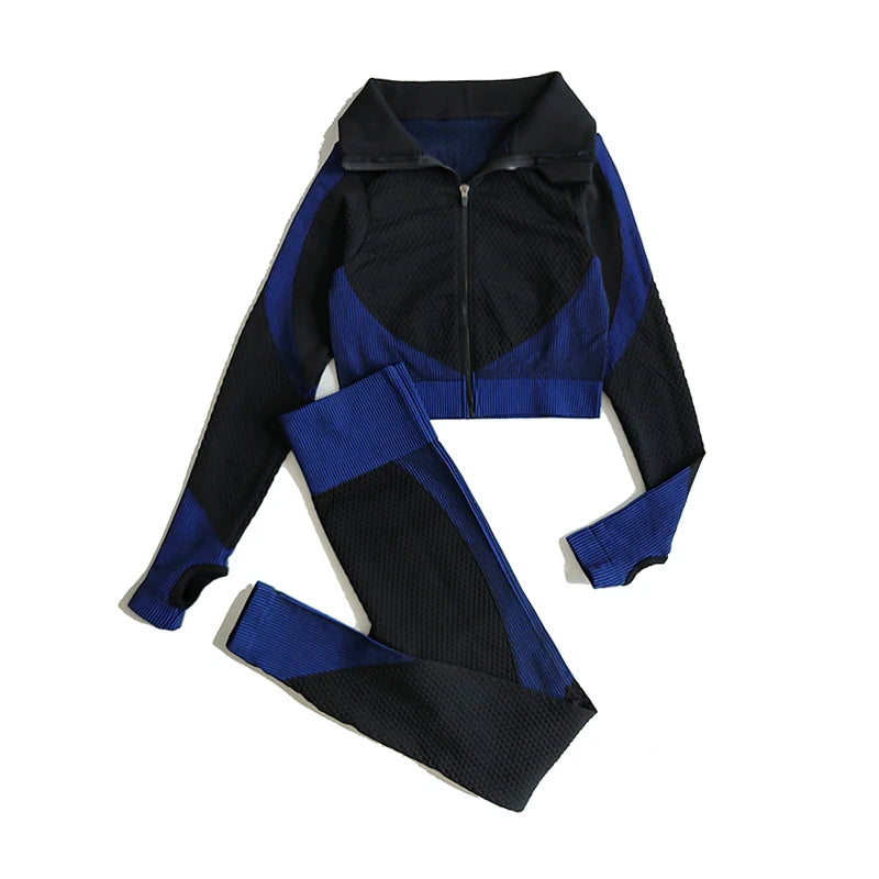 2/3Pcs Women Activewear Seamless Knitted Sportswear Set