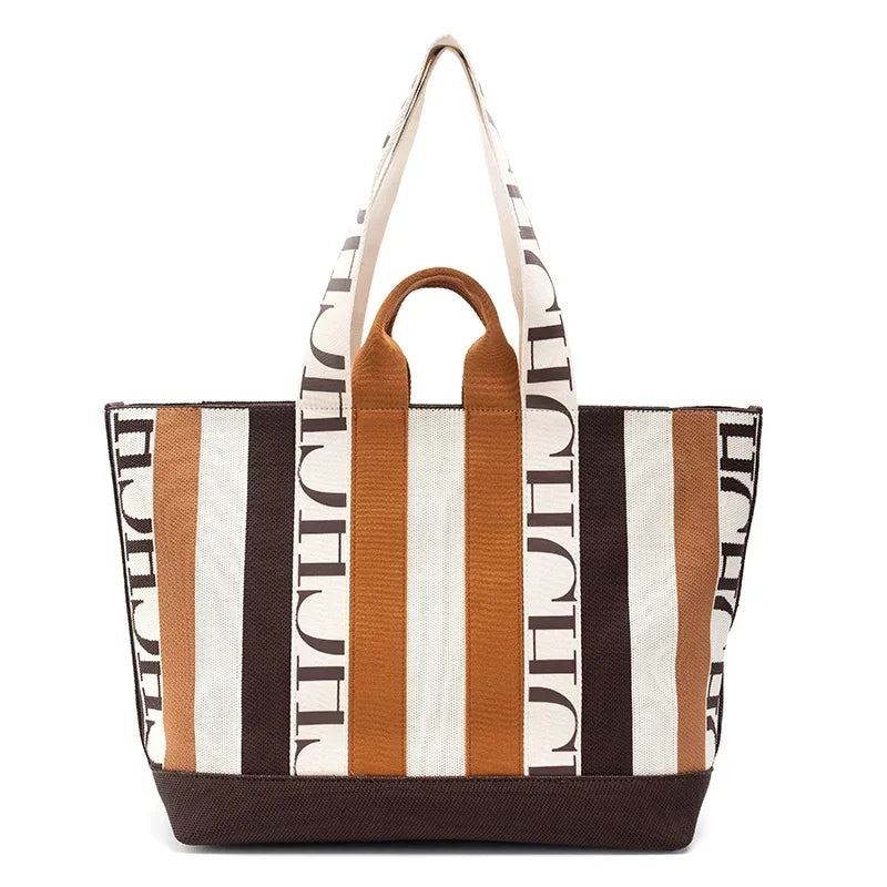 CH Casual Stripe Splicing Trend Shoulder Bag