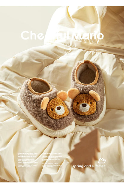 Cheerful Mario New Style Children Winter Cotton Warm Bunny Shoes