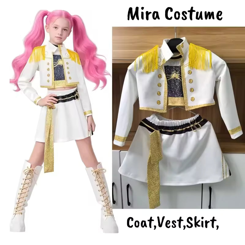 Kids K-Pop Demon Hunters Zoey Rumi Mira Costume Fancy Dress Cosplay (Copy)