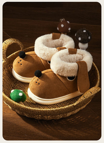 Cheerful Mario Winter Children's Cotton Doggy Shoes