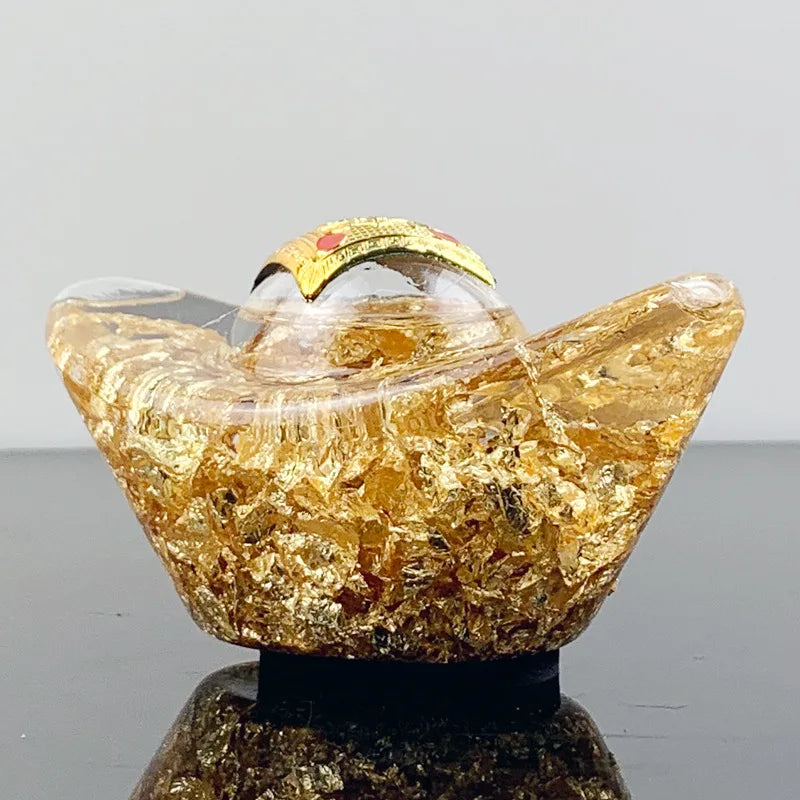 Creative Home Decoration Gold Foil Crystal Lucky Ornament
