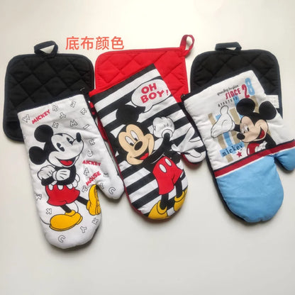 2pcs Disney Mickey Mouse Oven Gloves Coaster