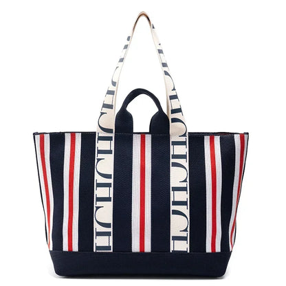 CH Casual Stripe Splicing Trend Shoulder Bag