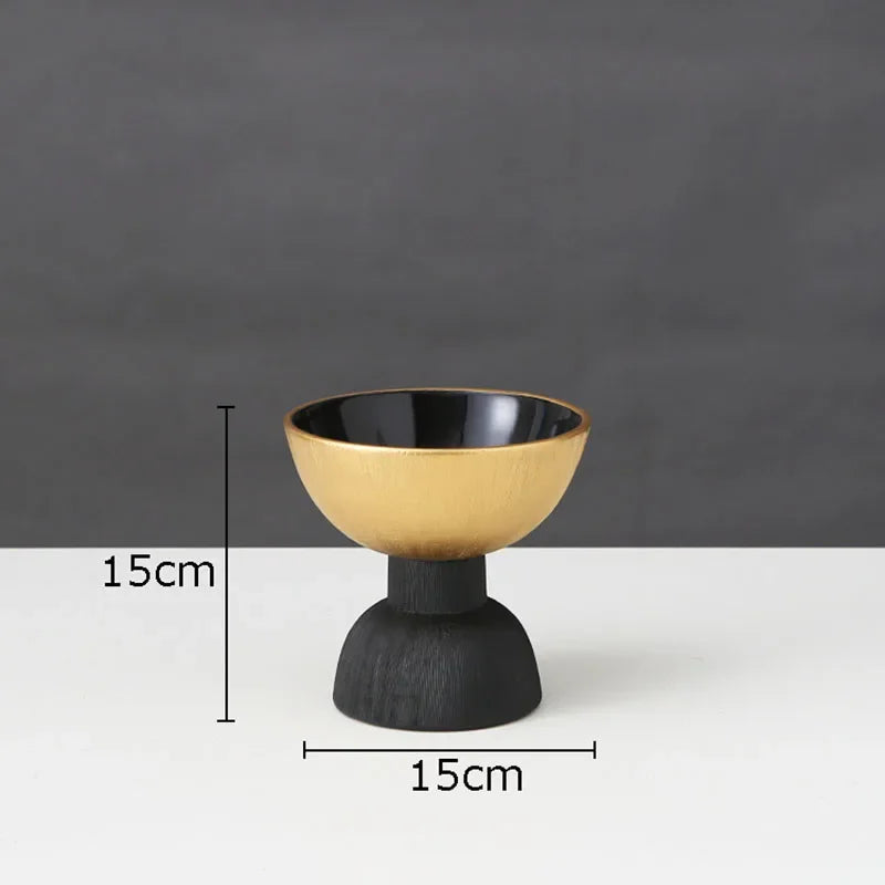 Modern Home Black and Gold Ceramic Vase Decoration and Ornaments
