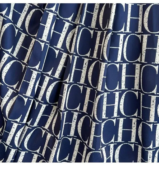 Spring Autumn Korean Sle Long Sve Turn-down Collar Slimming A-line Printed irt Dr Retro Maturi Waist-cinching