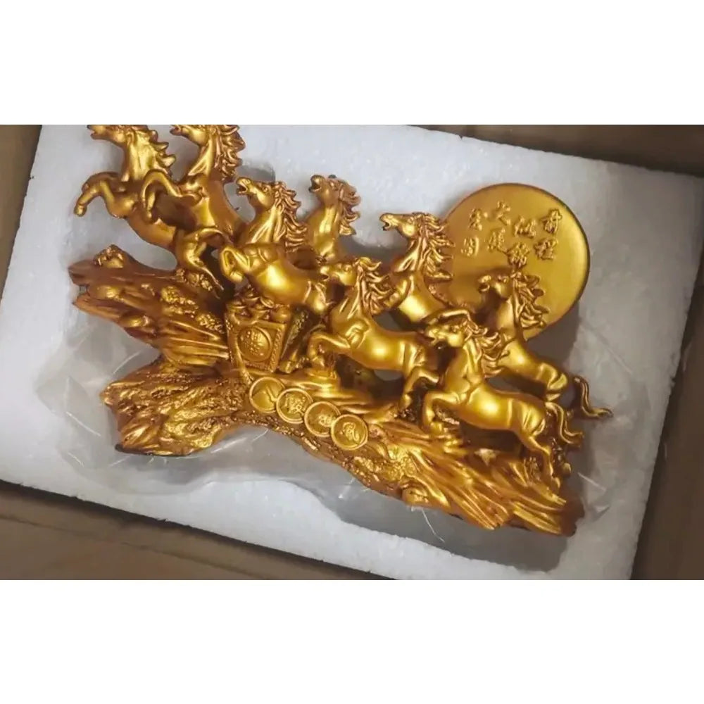 Eight Horses Resin Ornaments - Feng Shui Good Luck Wealth