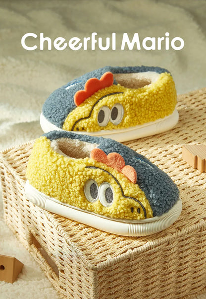 Cheerful Mario Children's Winter Cotton Warm Crocodile Shoes